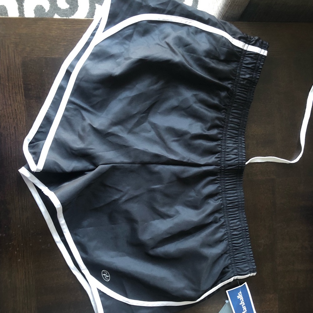 black athletic shorts